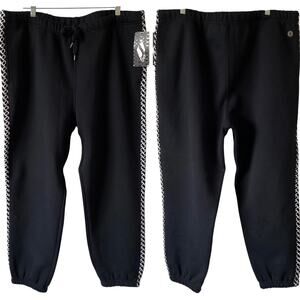 NEW SKETCHERS DVF COLLECTION Chainlink Jogger Sweatpants 2X Black Heavyweight